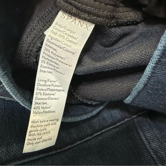 SPANX Ankle Leggings Pants Dark Blue Wash Women Size L - Picture 8 of 17